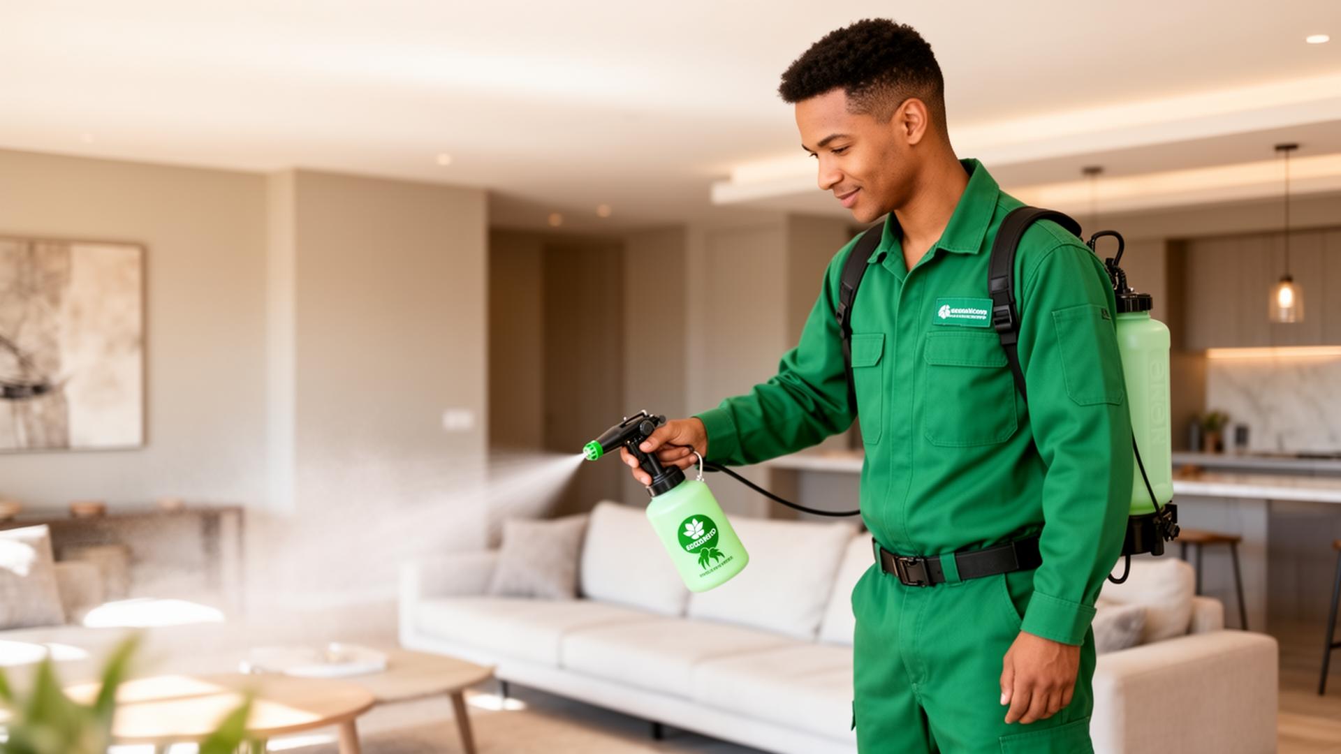 Eco-friendly pest control technician at work in a Cape Town home